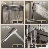 Système de douche numérique en laiton sans plomb avec touches piano, mitigeur chaud/froid pour projets de luxe, ensemble de douche professionnel personnalisé OEM ODM