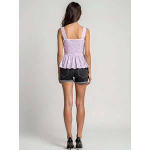 Blusa con Estampado Natural, Manga con Volantes, Botones al Frente, Estilo Coreano para Mujer, Tallas XS-XL, Viscosa, Seda, Chifón, Floral, Linda, para Oficina, Primavera/Verano - Product Image 5