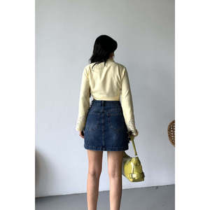 Mini-jupe en jean 1046 - Marron - Product Image 4