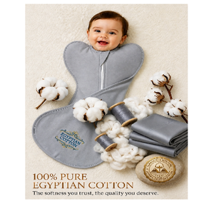 Breathable Hippo Baby Swaddle Gray Soft Newborn Sleep Sack Infant Wrap Premium Baby <b>Comfort</b> Design - Product Image 1
