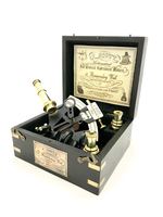 Sextante Náutico Antiguo de Latón con Funda de Madera Resistente, Instrumento de Navegación Marítima de Lujo, Objeto Coleccionable Marítimo, Decoración Náutica