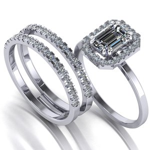 Bague pour femme originale VVS Moissanite Diamond 1.5ct Emerald Cut Solitaire avec diamant pour mariage - Product Image 2