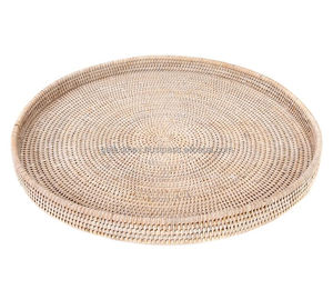Cesta Redonda de Mimbre Blanca de Moda para Año Nuevo, para Almacenamiento de Alimentos, Organización de Cocina, para Frutas - Product Image 1