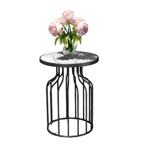 Silver Color Finished Aluminium Modern Home & Office Decorative <b>Side</b> <b>Table</b> Handcrafted Classic Pillar Base Round Top - Product Image 2
