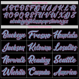 Camiseta de béisbol de moda de bandera americana auténtica Rosa Negra-azul claro personalizada - Product Image 5