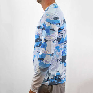 Wholesale OEM Men Fishing <b>Shirts</b> Outdoor Custom Logo <b>Moisture</b> <b>Wicking</b> Polyester Button up Men Fishing <b>Shirts</b> - Product Image 4