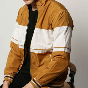 2026 Latest Style Men's Windbreaker Bomber <b>Jackets</b> Polyester Material Two Tone Color Zipper Closure Oversize Men's Bomber <b>Jacket</b> - Product Image 4