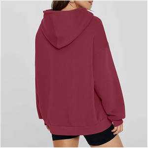 New 2026 Wholesale Customized Trendy <b>Red</b> <b>Women's</b> Oversized Fleece Long Sleeve Sweaters Pullover Winter Eco-Friendly Outfits - Product Image 5