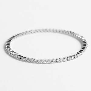 NOVAMART Fine Buy 925 <b>Silver</b> <b>Bangle</b> for Every Moment You!-Elegant White for Zirconia <b>Bracelets</b> <b>Bangles</b> Clara Certified - Product Image 3