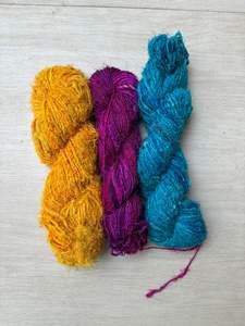Wholesale Recycled Sari <b>Silk</b> <b>Yarn</b> Handspun Eco Friendly <b>Yarn</b> for Knitting & Crafts Colorful Recycled Sari <b>Silk</b> <b>Yarns</b> - Product Image 5
