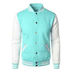 Collège décontracté laine varsity veste support Chenille broderie cuir manches Melton contraste Patch fermeture éclair pour printemps hiver - Product Image 1
