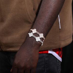 Bracelet à maillons cubains trèfle à quatre feuilles Moissanite S925 - Product Image 2