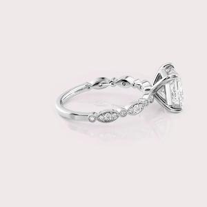 IGI Certified Princess Shape Lab Created Diamond Engagement Ring <b>Solid</b> 925 Sterling <b>Silver</b> Vintage Style Ring - Product Image 3