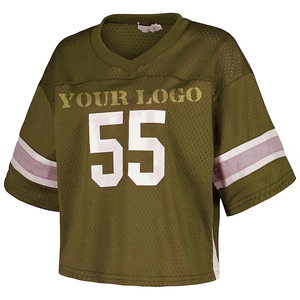 Camiseta de fútbol americano para mujer, camiseta cuadrada de gran tamaño, diseños personalizados, camisetas de malla, ropa de fútbol - Product Image 5