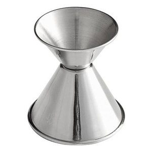 Tasses de jigger de barre en acier inoxydable Double face de haute qualité outils de barre durables de cocktail de whisky et de vodka plaqués en métal argenté - Product Image 1
