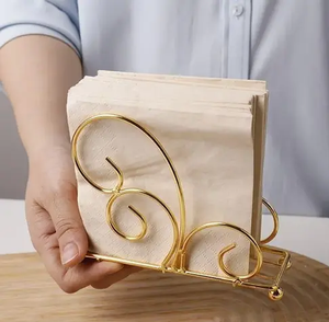 Gold Brass Napkin Holder <b>Wedding</b> Party Home Kitchen Used Luxury Rectangular Gold Tissue Napkin Holder - Product Image 6