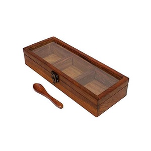 Boîte en bois Masala | Étagère à épices | Bocal | Dabba | Boîte à épices polyvalente - Product Image 2