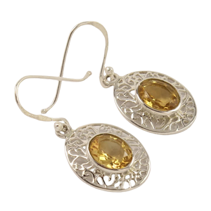 Citrine Gemstone <b>Earrings</b> 925 Solid Sterling <b>Silver</b> Round <b>Pearl</b> <b>Earrings</b> for Women Girls, Dangle <b>Earrings</b> <b>Silver</b>, <b>Silver</b> - Product Image 1