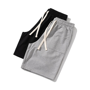 Pantalones cortos para correr de cintura alta para hombre, cómodos pantalones cortos holgados de algodón, pantalones cortos estampados al por mayor, frente sólido con estilo - Product Image 3