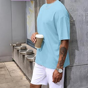 Camisetas de Algodón para Hombre, Manga Corta, Cuello Redondo, 220GSM, Camiseta Deportiva Personalizada para Correr, Subida por Dress Sports - Product Image 6