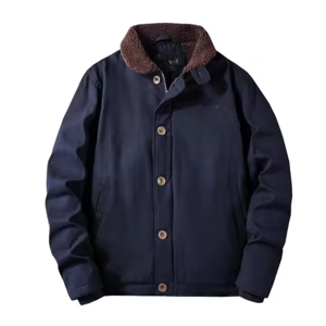 Vintage Washed Winter Hooded Padded Cotton <b>Jacket</b> for <b>Men</b> Lapel Baggy <b>Casual</b> Solid Color Thick Coat With Pocket - Product Image 1