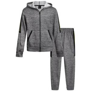 Ensemble de survêtement décontracté pour femme adulte, hiver, uni, 2 pièces, sweat à capuche zippé en polaire et pantalon de jogging - Product Image 1