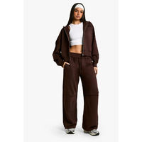 Ensemble deux pièces pour femmes, à capuche, en polaire respirante, pour l'hiver, couleur personnalisée, design pour femmes actives, gym, fitness, entraînement