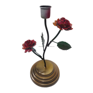 Candelabro de flores de diseño, soporte de vela de Metal hecho a mano, utilizado como decoración moderna o rústica, artesanal - Product Image 5