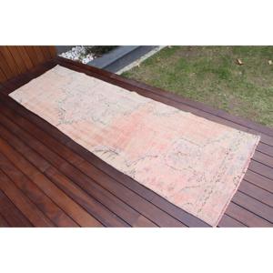 Tapis turc vintage 2,6x8,1 pi (78x248 cm), tapis patchwork rose - Product Image 2