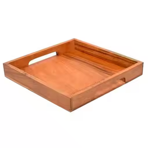 Bandeja decorativa Rectangular de madera para servir, diseño único moderno, decoración del hogar, bandeja de madera, organizador de pulido personalizado, superficie larga - Product Image 3