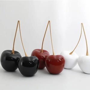 Sculpture de pomme en polyrésine coulée blanche Figurines de fruits décor en haute finition laquée décoration de festival de pomme cadeau d'affaires - Product Image 5