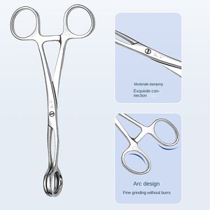 Stainless Steel Manual <b>Dental</b> Examination Instrument Medical Tongue Pliers With Clip Surgical Basis Pliers - Product Image 2