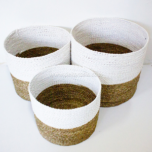 ตะกร้าใส่ผ้าสานจากหญ้าทะเล ขนาด 10 กก. ดีไซน์ทันสมัย ตกแต่งบ้านอย่างมีสไตล์ ใช้งานได้หลากหลาย ผลิตจากวัสดุที่ยั่งยืน - Product Image 2