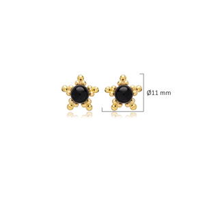 Pendientes de Perlas Negras con Diseño de Estrella y Cuentas Negras, Plata de Ley 925, Joyería Moderna y Elegante - Product Image 3
