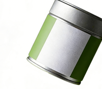 Petite boîte de conserve en fer blanc de qualité alimentaire 60*60 mm 60*68 mm, boîte d'emballage, bouchon à vis soudé, logo personnalisé accepté, 30g 50g Matcha