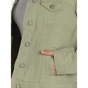 Veste en jean pour femme sur mesure, mode urbaine 2025, coton premium, vert olive, respirante, coupe-vent, imperméable, matelassée - Product Image 2