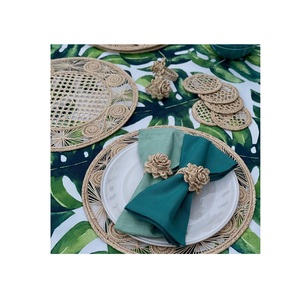 ห่วงผ้าเช็ดปากหวายทำด้วยมือสุดหรูที่มีรูปแบบการทอผ้าที่ไม่เหมือนใครสำหรับการตกแต่งโต๊ะอาหารที่โดดเด่น - Product Image 6