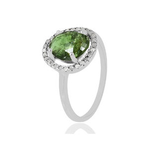 Bijoux fins design de luxe en argent sterling 925 tourmaline verte zircon bague multi pierres précieuses fiançailles pour les femmes profondes - Product Image 2