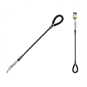 CORREA NYLON Round <b>Dog</b> <b>Leash</b> with Handle and Metal Chain Comfortable Nylon Pet <b>Leash</b> for Easy Walking - Product Image 3