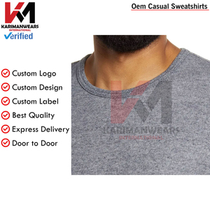 Premium Crew Neck Custom Logo <b>Men's</b> Sweatshirt 63% Cotton 37% Polyester 330GSM Heavyweight Blank Fleece <b>Pullover</b> Soft - Product Image 4