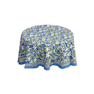 Newest Trending 100% Cotton <b>Tablecloth</b> 180 Cms Hand Block Printed Embroidered Woven Cover Well Absorbing 20 Sheeting - Product Image 3