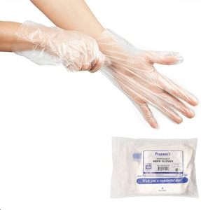 Gants polyvalents en plastique PEHD transparent avec logo personnalisé en résine vierge pour la manipulation des aliments, l'emballage et l'impression de produits - Product Image 2