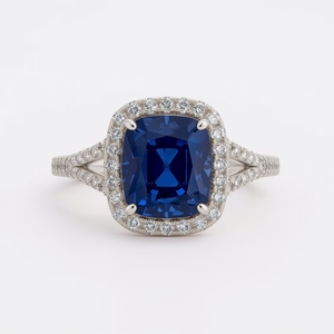 Bijoux en diamants naturels Bague de fiançailles en saphir bleu 18 carats en or massif Bijoux fins Fabricant thaïlandais - Product Image 6