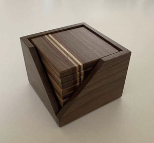 Classic Black Rounded Walnut Wooden Eco-Friendly Tea <b>Coasters</b> Decorative <b>Coaster</b> <b>Set</b> for Home Evening Tea Mat or Pad - Product Image 3