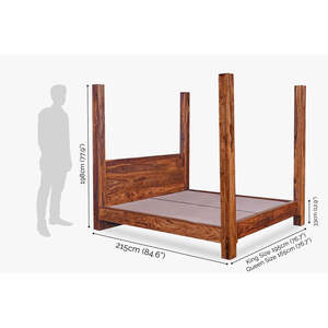 Cama con póster Hogan de lujo de madera maciza, muebles de dormitorio tamaño King con almacenamiento, tapizado convertible para uso doméstico o hotelero - Product Image 6