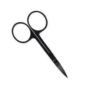 Ciseaux à sourcils incurvés en acier inoxydable noir de qualité supérieure, outil de beauté de précision pour la coupe des sourcils et des poils du visage - Product Image 5