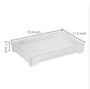 Plateau en bois écologique pour le service et la décoration Plateau rectangulaire en bois de manguier blanc finition Excellence Designs personnalisés - Product Image 2