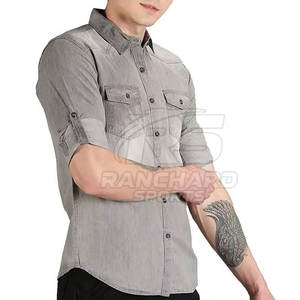 เสื้อเชิ้ตยีนส์ลำลองผู้ชาย สวมใส่สบาย เหมาะสำหรับทำงาน เสื้อเชิ้ตยีนส์ทรงเข้ารูป สไตล์เรโทรสตรีท - Product Image 3