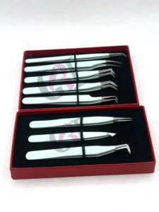 Professionnel nouveau Style mer verre poudre revêtement différents Styles en acier inoxydable Extension de cils pince à épiler Instruments de beauté - Product Image 6