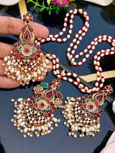 Nouveautés : Parures de mariage et de fête pour femmes, style antique, en laiton plaqué platine, avec perles artificielles et strass, pour fiançailles - Product Image 3